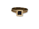 Blue Halo Ring in Gold for Women 10K WCR0019
