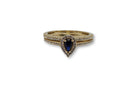 Blue Pear Ring in Gold for Women 10K WCR0016