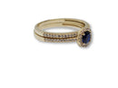 Blue Round Ring in Gold for Women 10K WCR0013