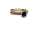 Blue Round Ring in Gold for Women 10K WCR0013