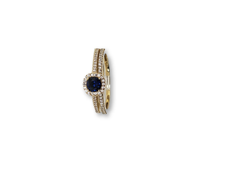 Blue Round Ring in Gold for Women 10K WCR0013