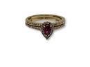 Pear Red Ring in Gold for Women 10K WCR0012