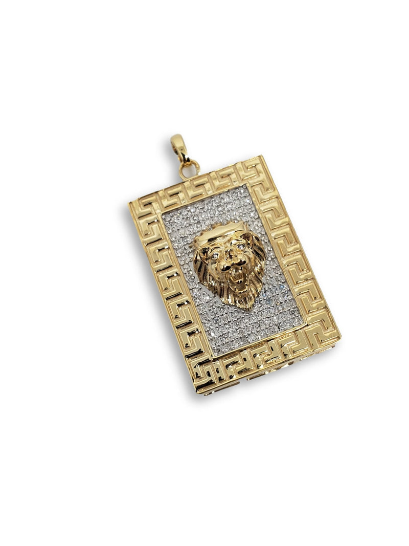 Lion medusa 0.35CT Diamond Pendant in 10k Gold DP-0024