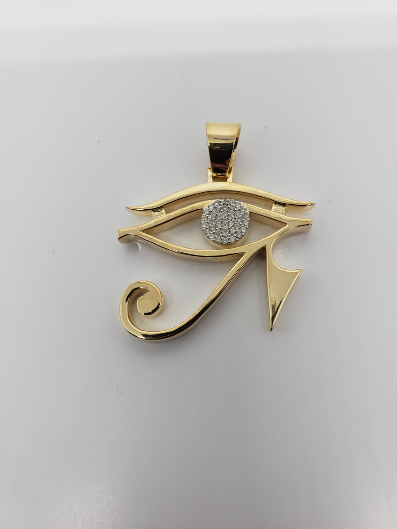 Eye of Horus 0.40CT Diamond Pendant in 10k Gold DP-0028