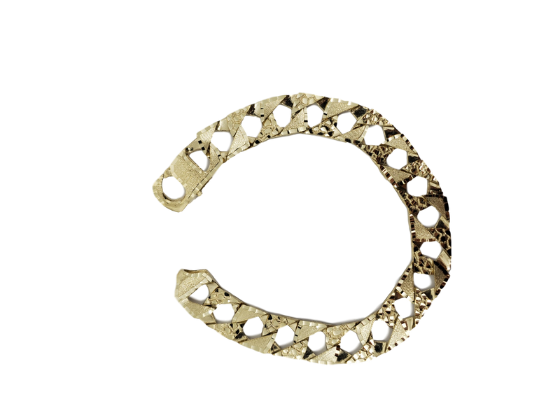 12mm Curb Bracelet 10k Yellow Gold MMB-018