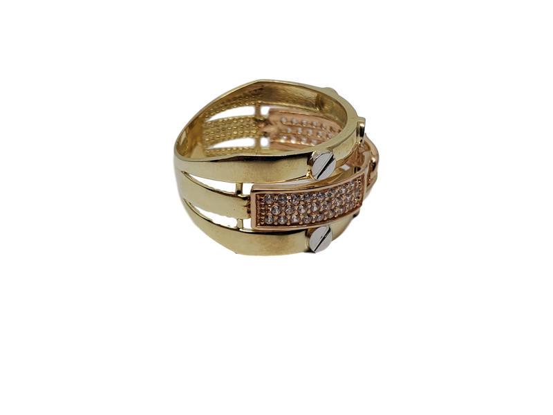 3 Tones Ring in Gold for Women 10K WR007
