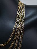 Chaine Figaro 5mm Coupe Diamant en or 10K FD50