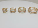 10K Yellow Gold 3 Tone Earring s-001