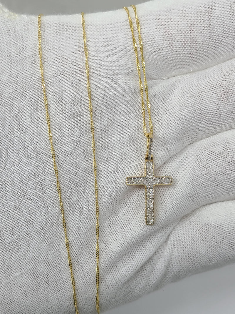 Croix en diamant 0,20ct en or 10k