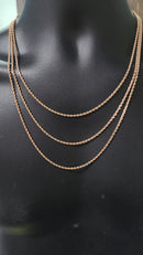 2MM 10K Rose gold Rope chain Solid