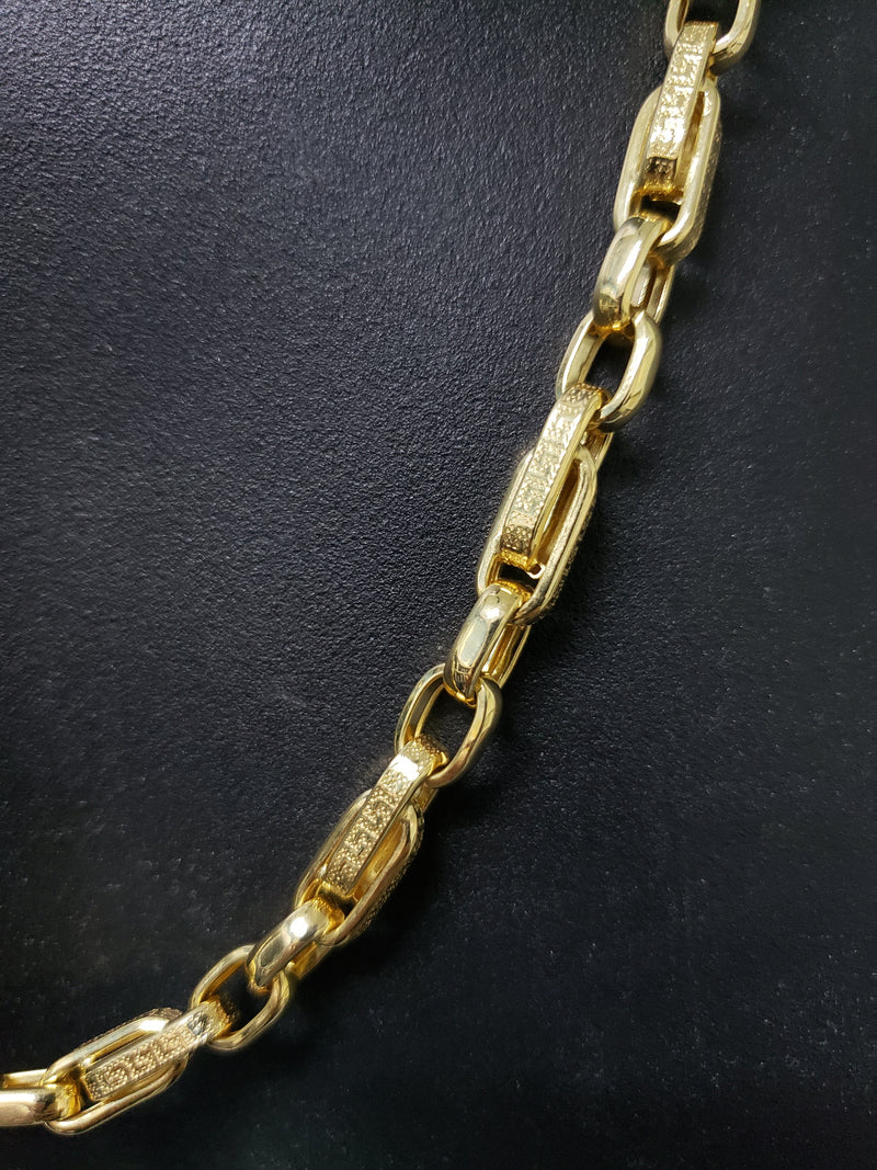 7mm Bullet medusa chain 10k Gold