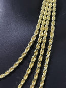 3.5mm 14k Rope Chain Diamond cut Solid/Full