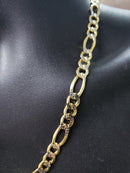 8mm Figaro chain Coupe Diamond Cut 10k Gold