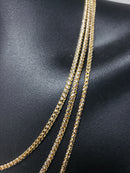 2.5mm 10k Franco Rond Diamant Taillé Solide/Complet