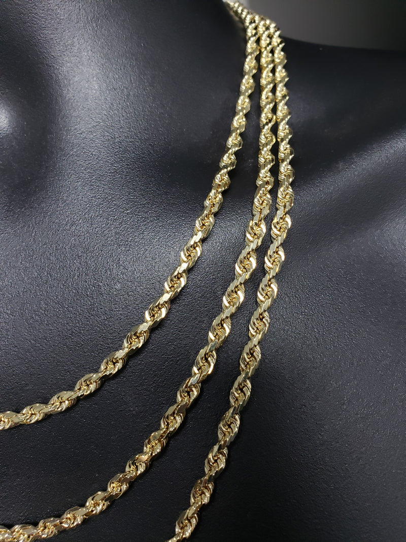 10k 4mm Rope Chain FUll Solid