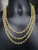 7mm Rope chain Full/Solid 10k Gold