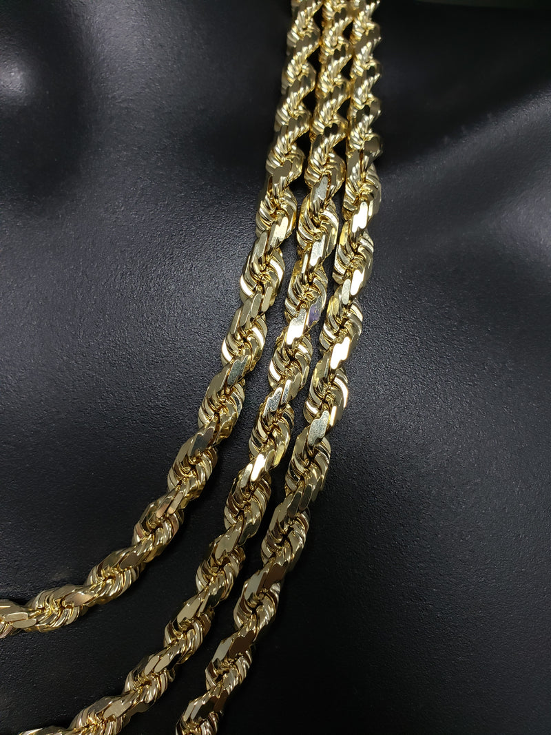 7mm Rope chain Full/Solid 10k Gold