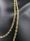 6mm Rope Chain Full/Solid 10k yellow  Gold