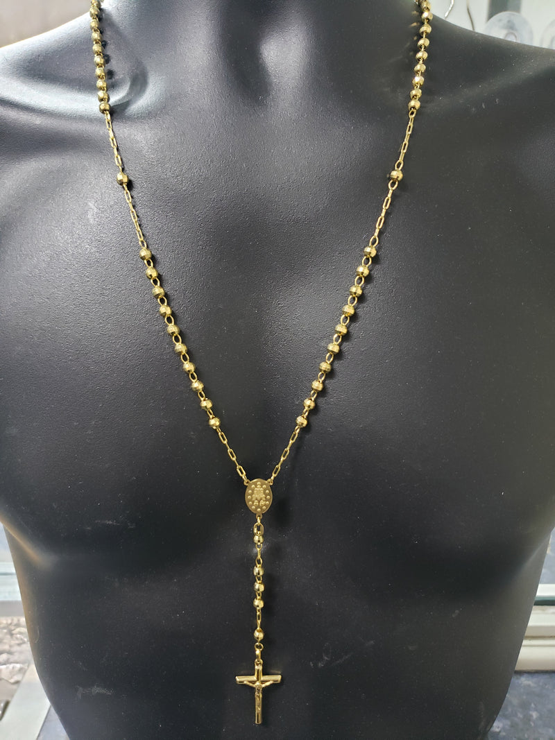 5mm 10k  Yellow Gold Chaplet Chain  NEW