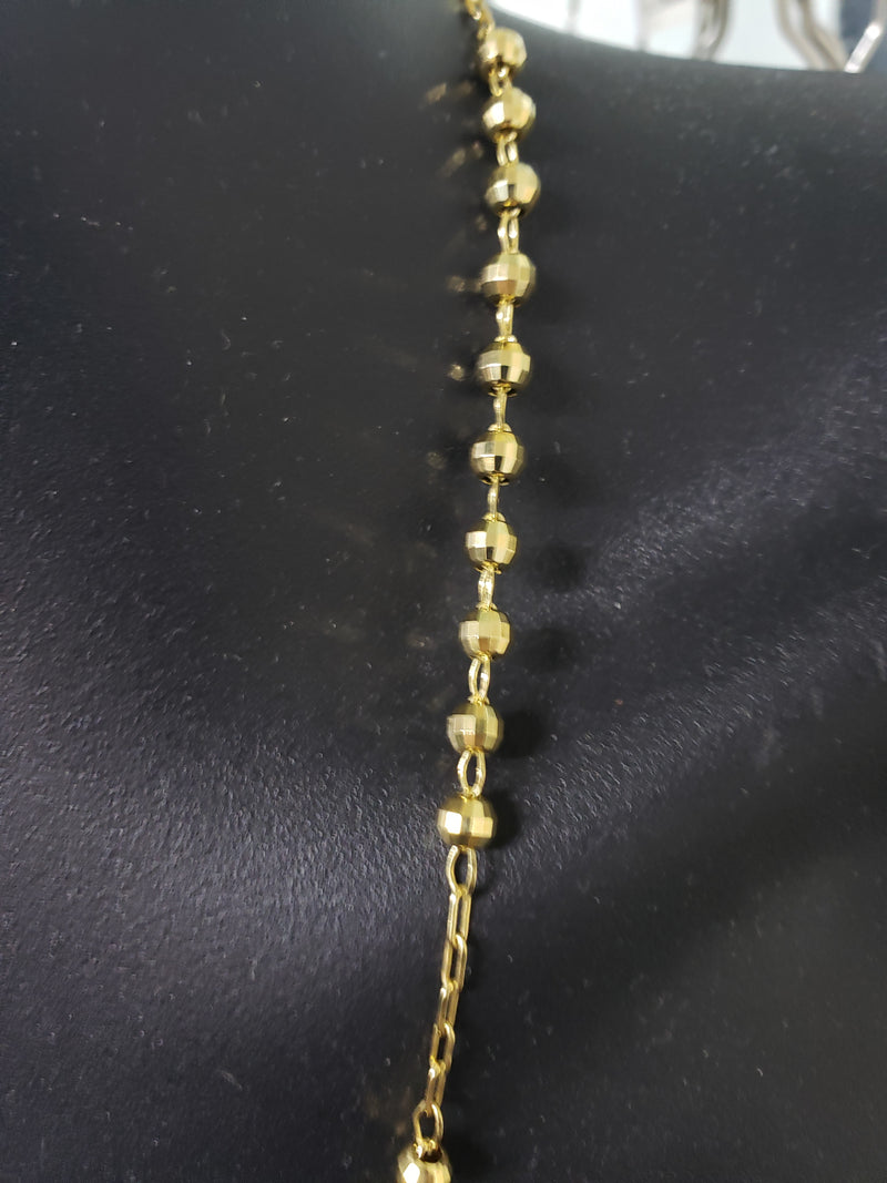 5mm 10k  Yellow Gold Chaplet Chain  NEW