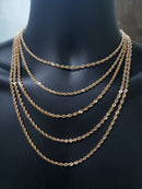 3MM 10K  Laser cut Rose Gold   Rope Chain RC-005