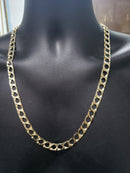 Chaîne Gourmette en or jaune 10k 9MM à taille de diamant MC-001