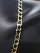 Chaîne Gourmette en or jaune 10k 9MM à taille de diamant MC-001