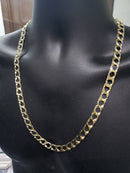 Chaîne Gourmette en or jaune 10k 9MM à taille de diamant MC-001