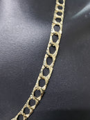 8.5mm Yellow Diamond Cut Gourmette Gold Chain Reversible