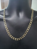 8.5mm Yellow Diamond Cut Gourmette Gold Chain Reversible