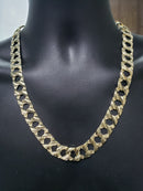 15mm 10k Jumbo Yellow Handmade Gourmette Gold Chain NEW