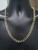 8mm 10k jaune fait main Gourmette chaîne réversible en or NOUVEAU