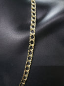 8mm 10k jaune fait main Gourmette chaîne réversible en or NOUVEAU