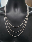 3mm 10k White Gold Torsade laser cut  NEW