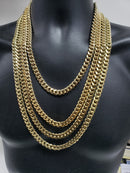 9.5MM 10k Yellow Gold Miami Cuban Link Chain semi-solid