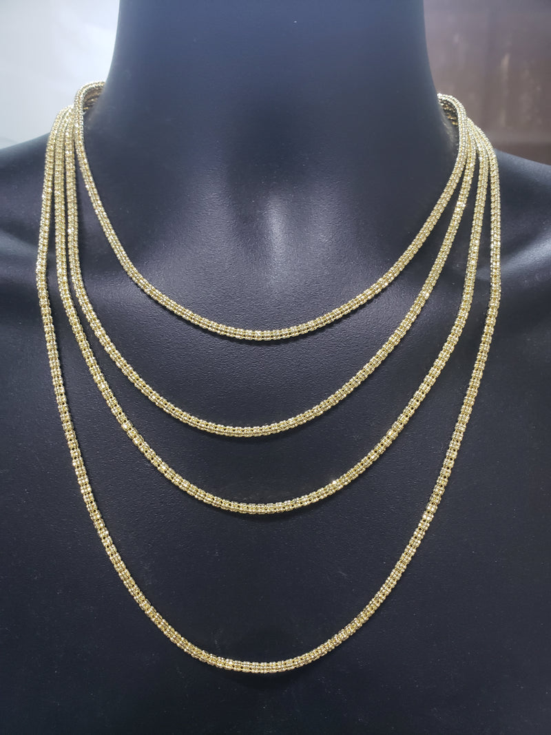 3.5mm Ice Chain Yellow Gold 10k New