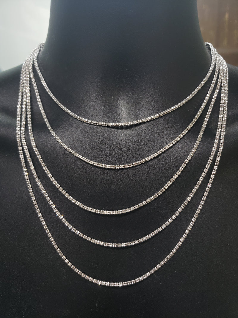 2.5mm Ice chain or blanc 10k Nouveau