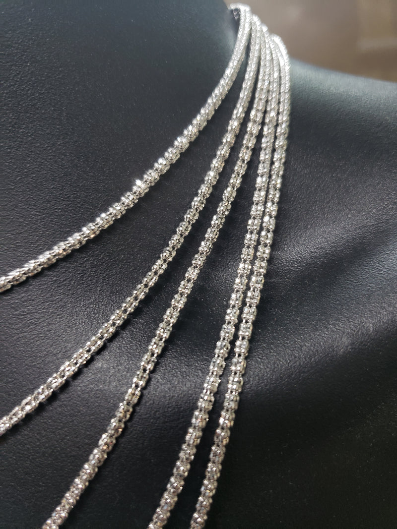 2.5mm Ice chain or blanc 10k Nouveau