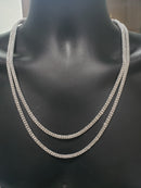 Chaîne de glace de 5 mm en or blanc 10k Nouveau