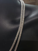 Chaîne de glace de 5 mm en or blanc 10k Nouveau