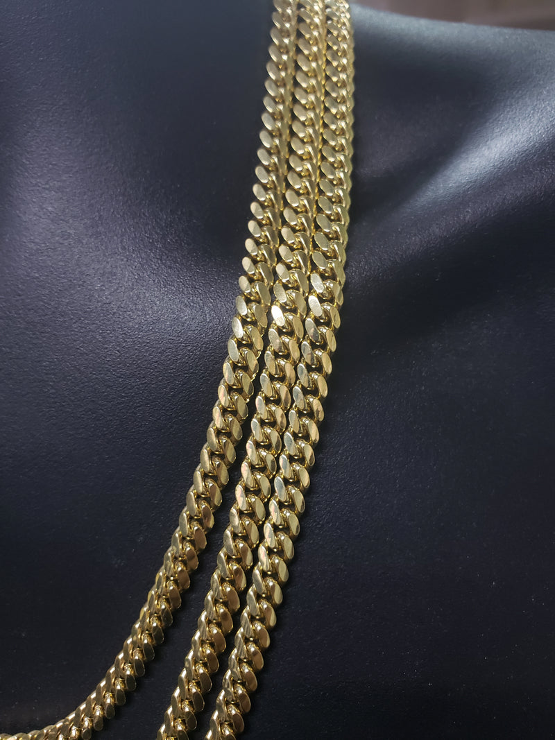 6mm 10k Yellow Gold Miami Cuban Link SOLID/FULL