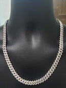 10MM White Gold Monaco Solid Chain With 14ct VVS Diamond GH Color