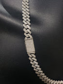 10MM White Gold Monaco Solid Chain With 14ct VVS Diamond GH Color