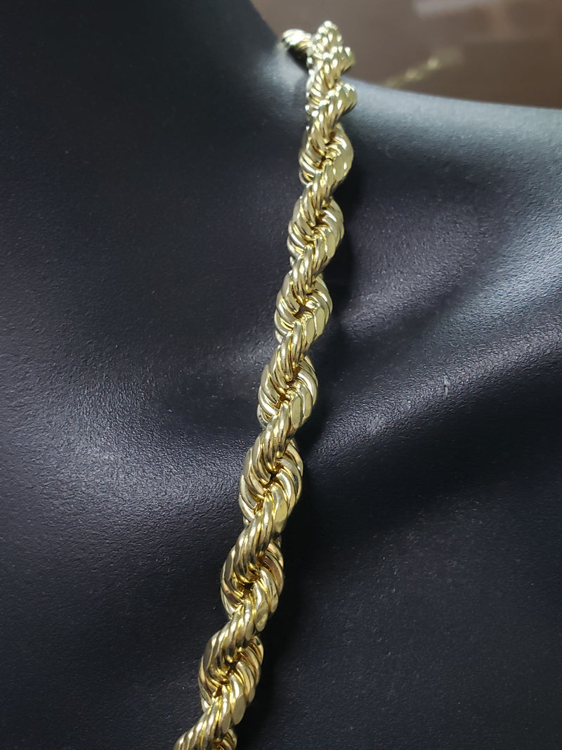 10K 9MM Diamond Cut Rope Chain