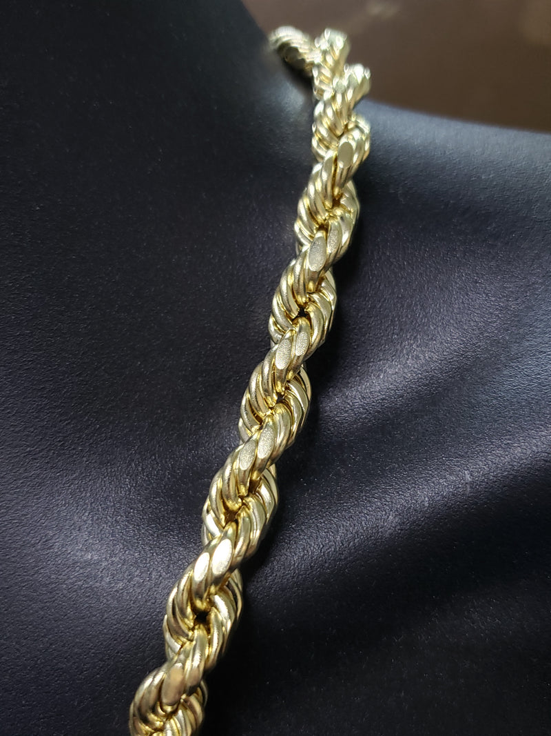 10K 10MM Diamond Cut Rope Chain