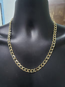 8mm 10k Yellow Gold Striped Gourmette chain