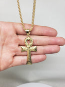 10k Diamond Cut Franco Chain With Cross Pendant