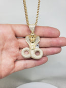 10k Diamond Cut Franco Chain With Cobra Pendant