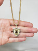 10k Diamond Cut Franco Chain With Rolly Pendant