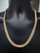-10MM Yellow Gold Monaco Solid Chain With 15.00ct Diamonds